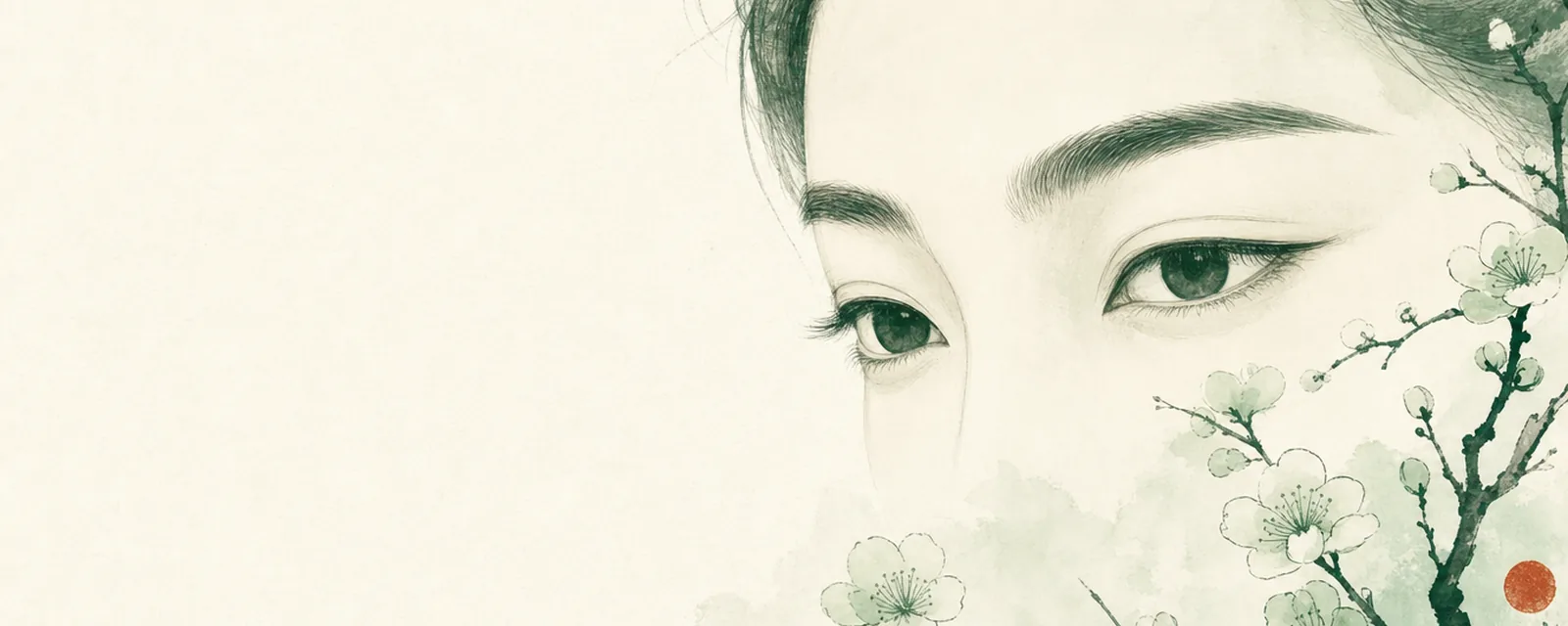 Ink illustration for Eyes in Chinese face reading