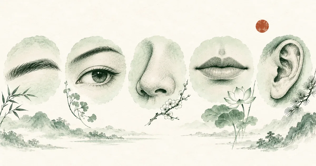 The Five Features in Chinese Face Reading: Eyebrows, Eyes, Nose, Mouth and Ears The Five Features in Chinese Face Reading: Eyebrows, Eyes, Nose, Mouth and Ears